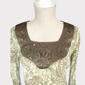 Sandro | EUC Women’s Embellished Paisley Long Sleeved Blouse Size Large